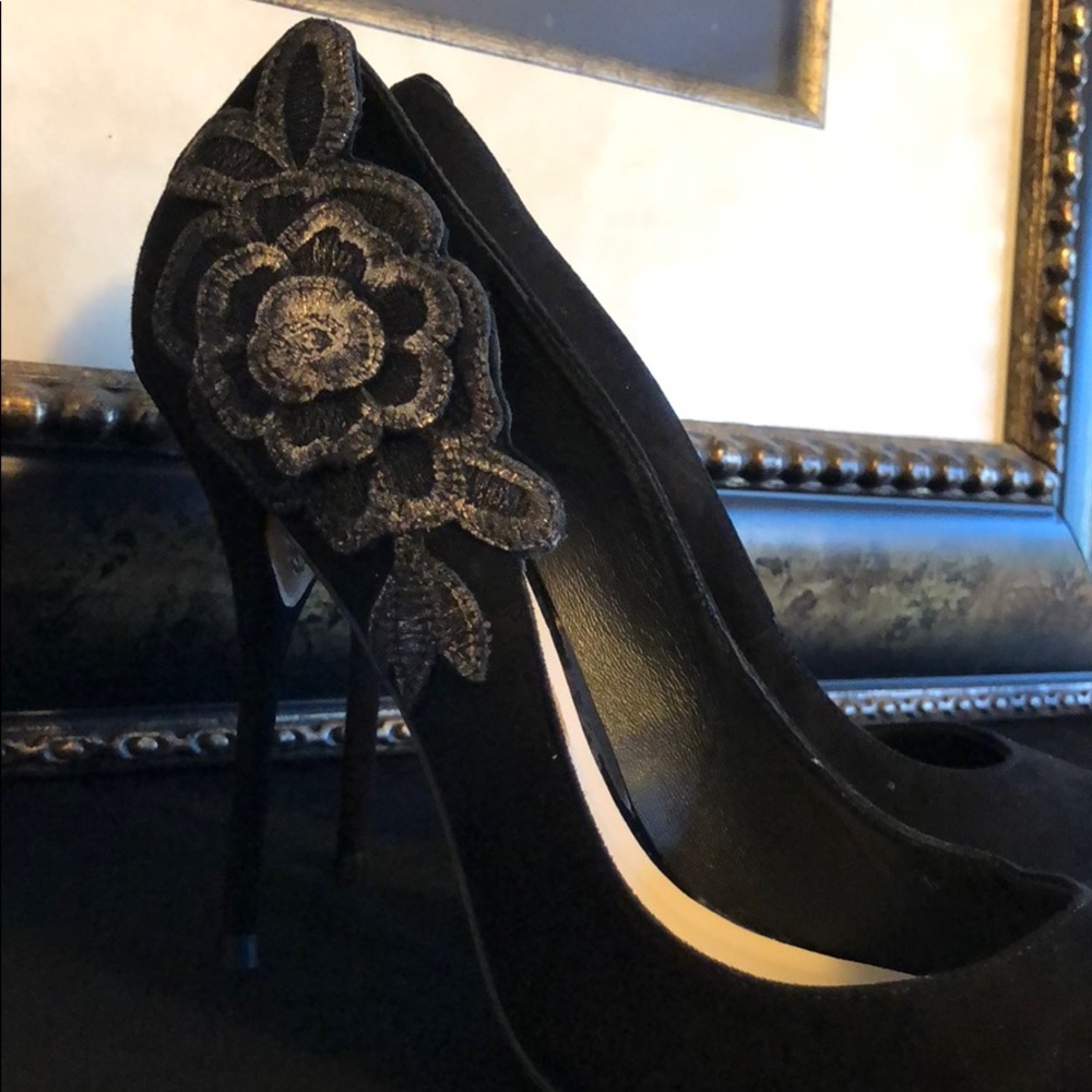 Sophia Webster Black Suede Shoes - Size 9 (39) New